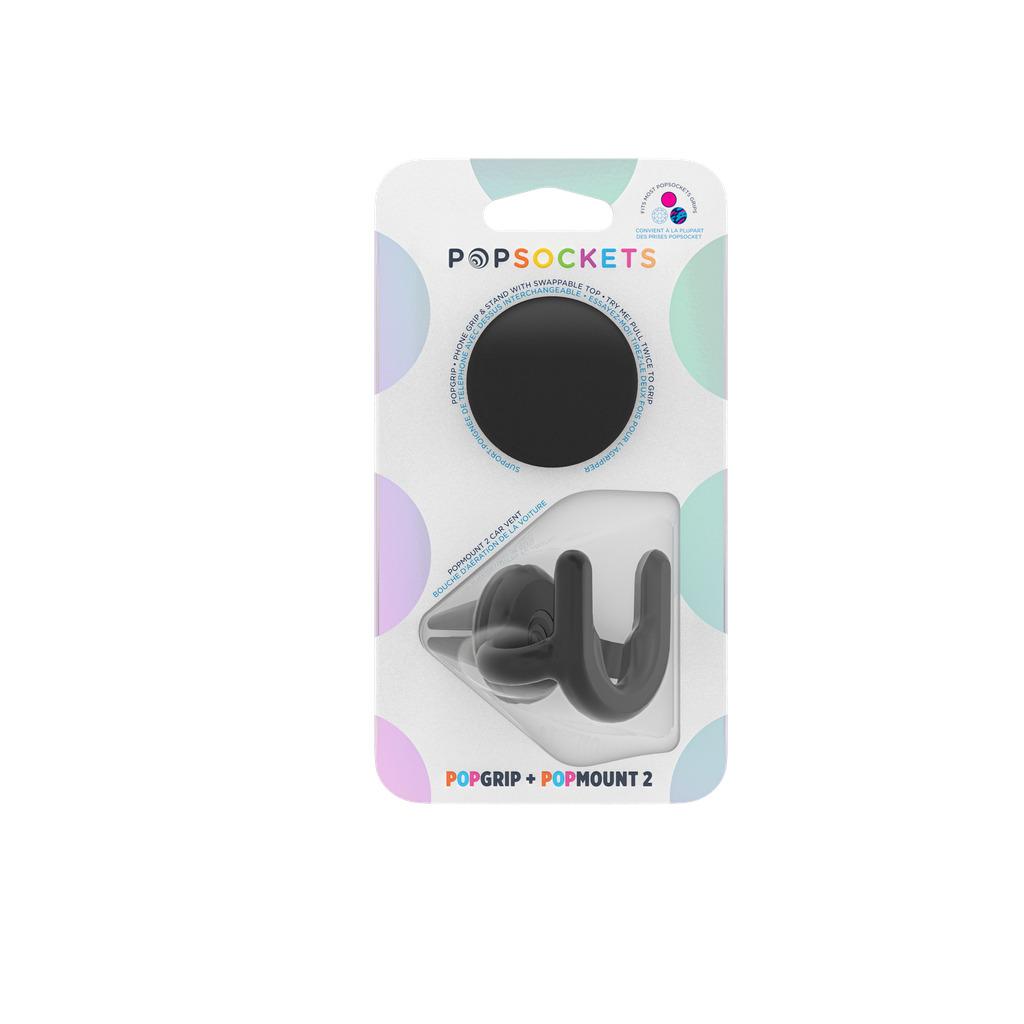 0840173719329 - PopSockets Car Vent 2 + PopGrip Holder - Black