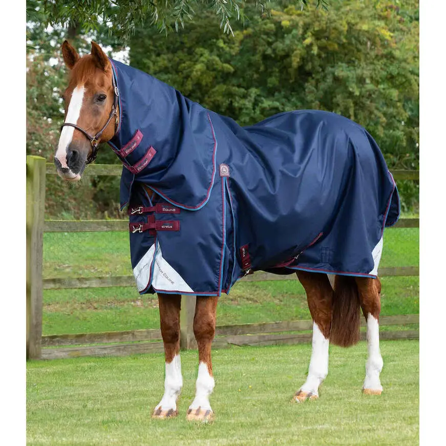 Premier Equine Bleu Outdoor Horse Blanket With Neck Cover Akoni Stratus 0G