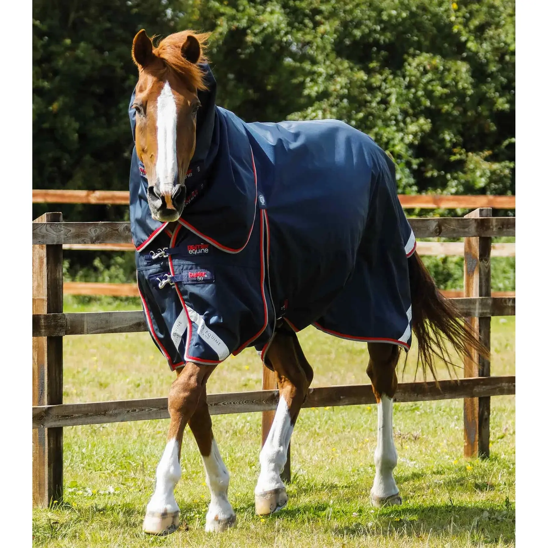 Comparer les prix de Couverture d'extérieur imperméable pour cheval avec couvre-cou Premier Equine Buster 50 g