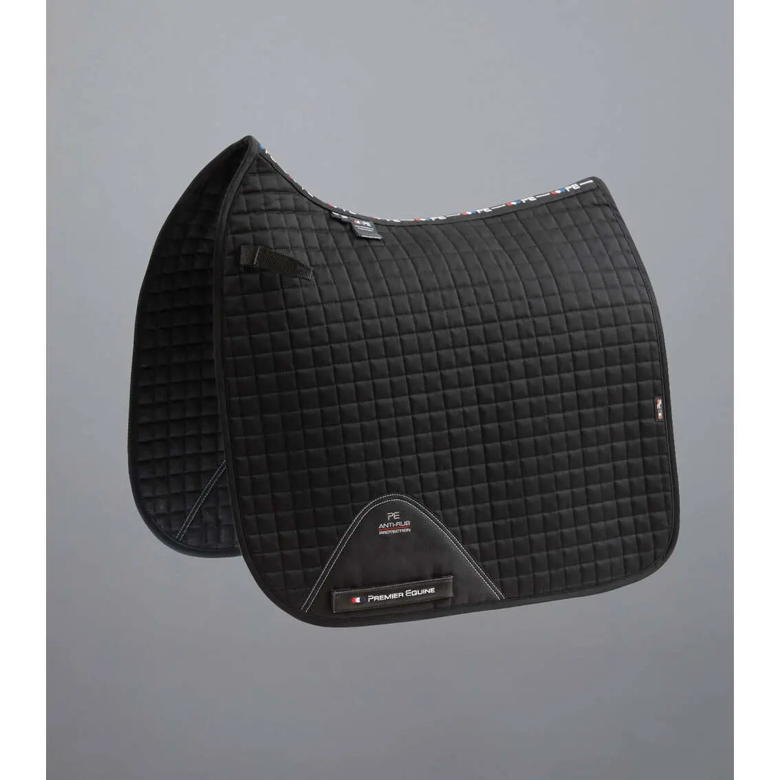 Premier Equine Noir Dressage Saddle Pad In Plain Cotton Close Contact