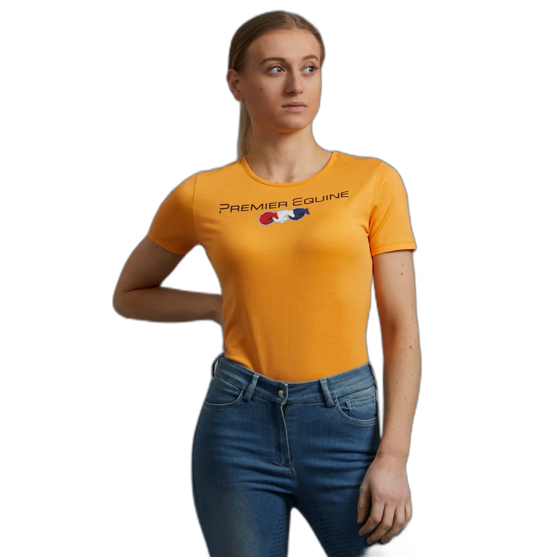 Comparer les prix de T-shirt d'équitation en coton pour femme Premier Equine Chiaro