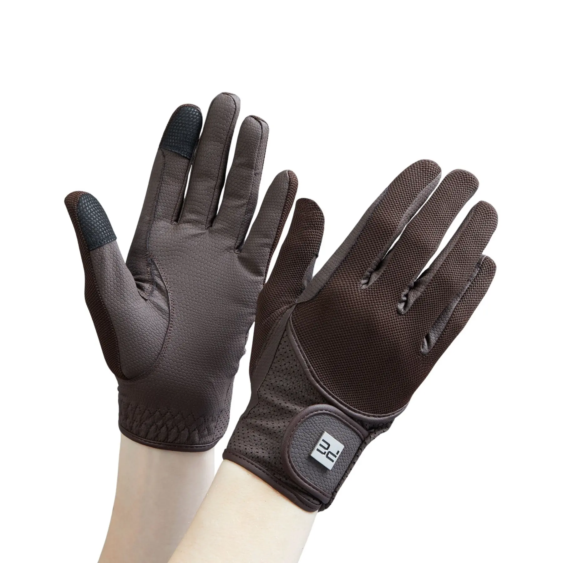 Premier Equine Marron Mesh Riding Gloves Presa
