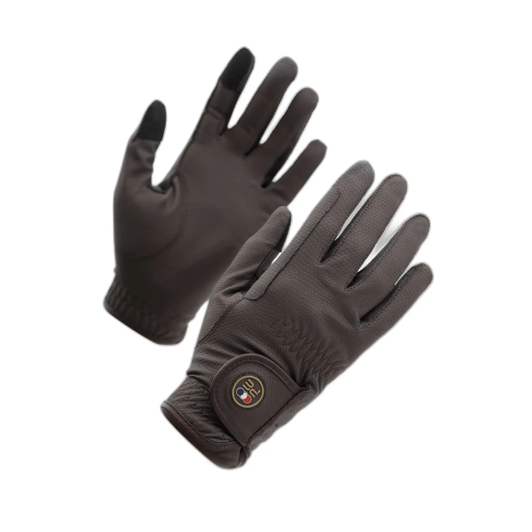 Premier Equine Marron Riding Gloves For Children Lucca