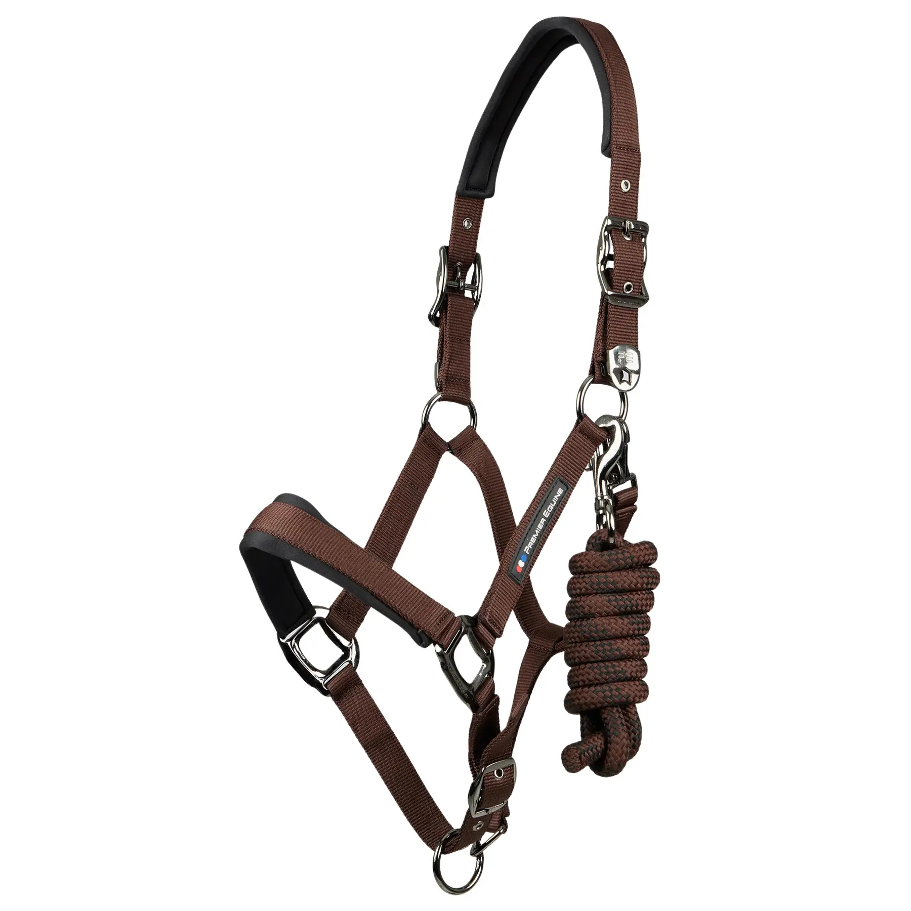 Premier Equine Marron Nylon Halter For Horse Corda