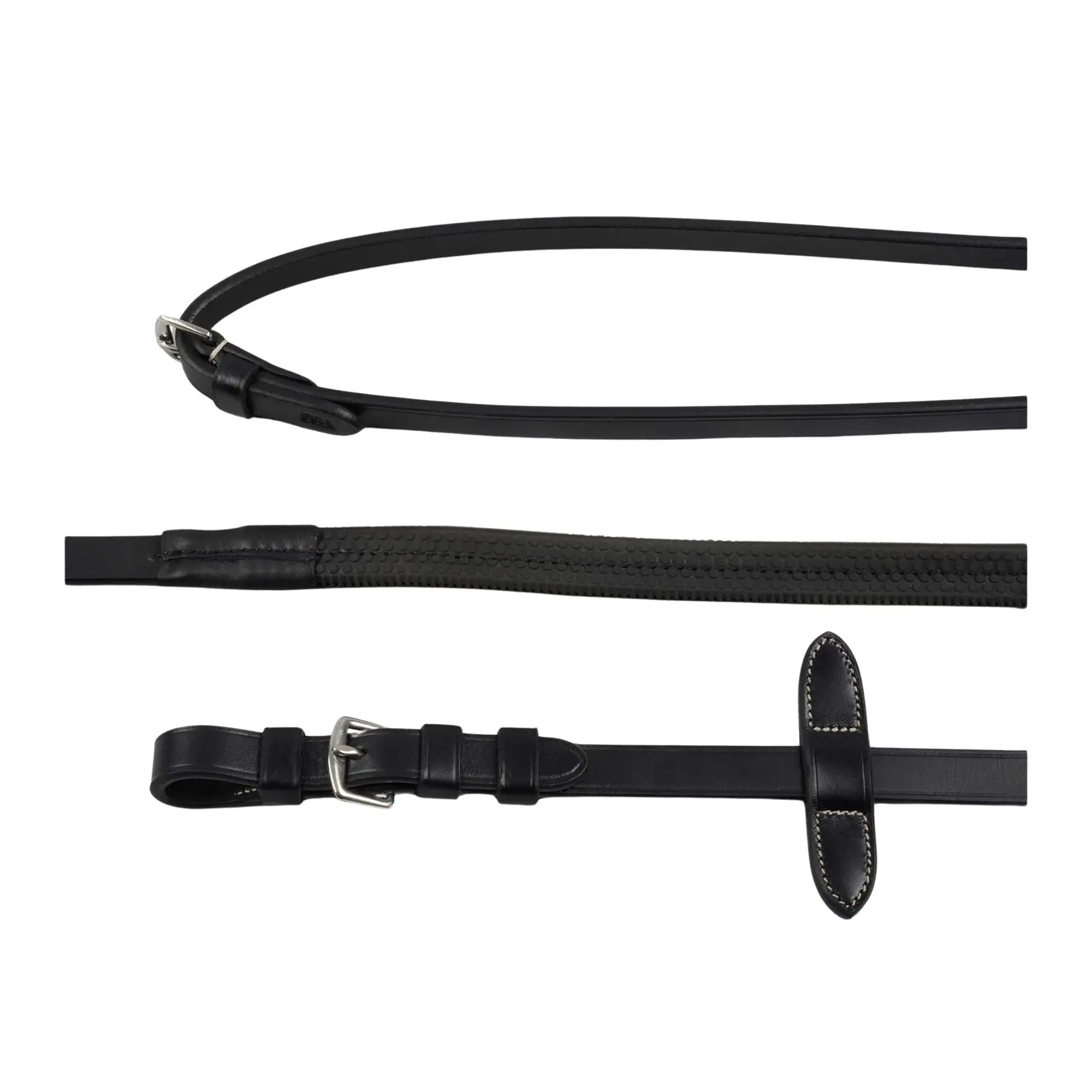 Premier Equine Noir Rubber Reins For Horses Cassano