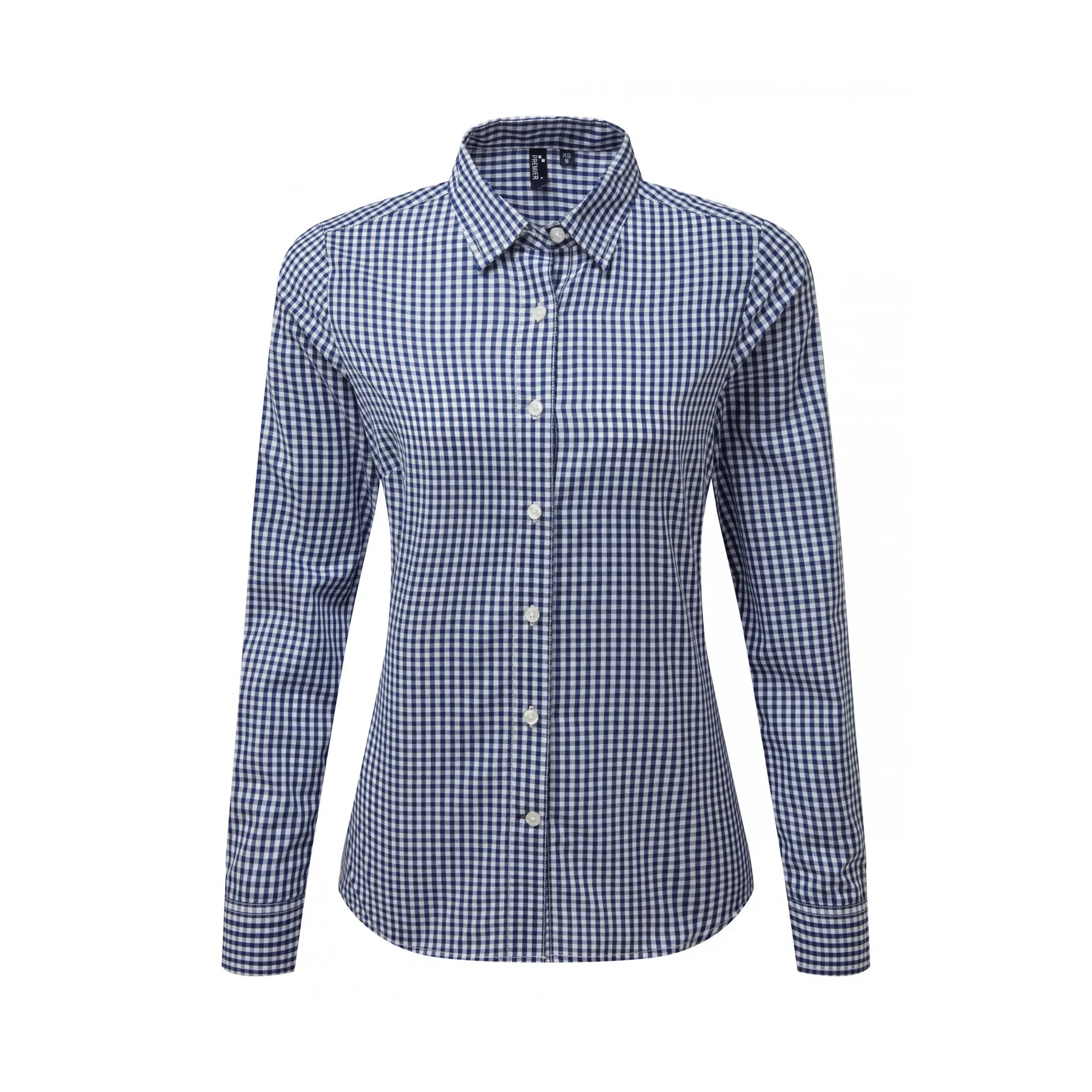 Premier Bleu Woman's Large Check Shirt Vichy