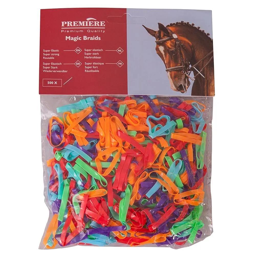 Premiere Multicolore Bag Of 500 Mane Elastics Magic