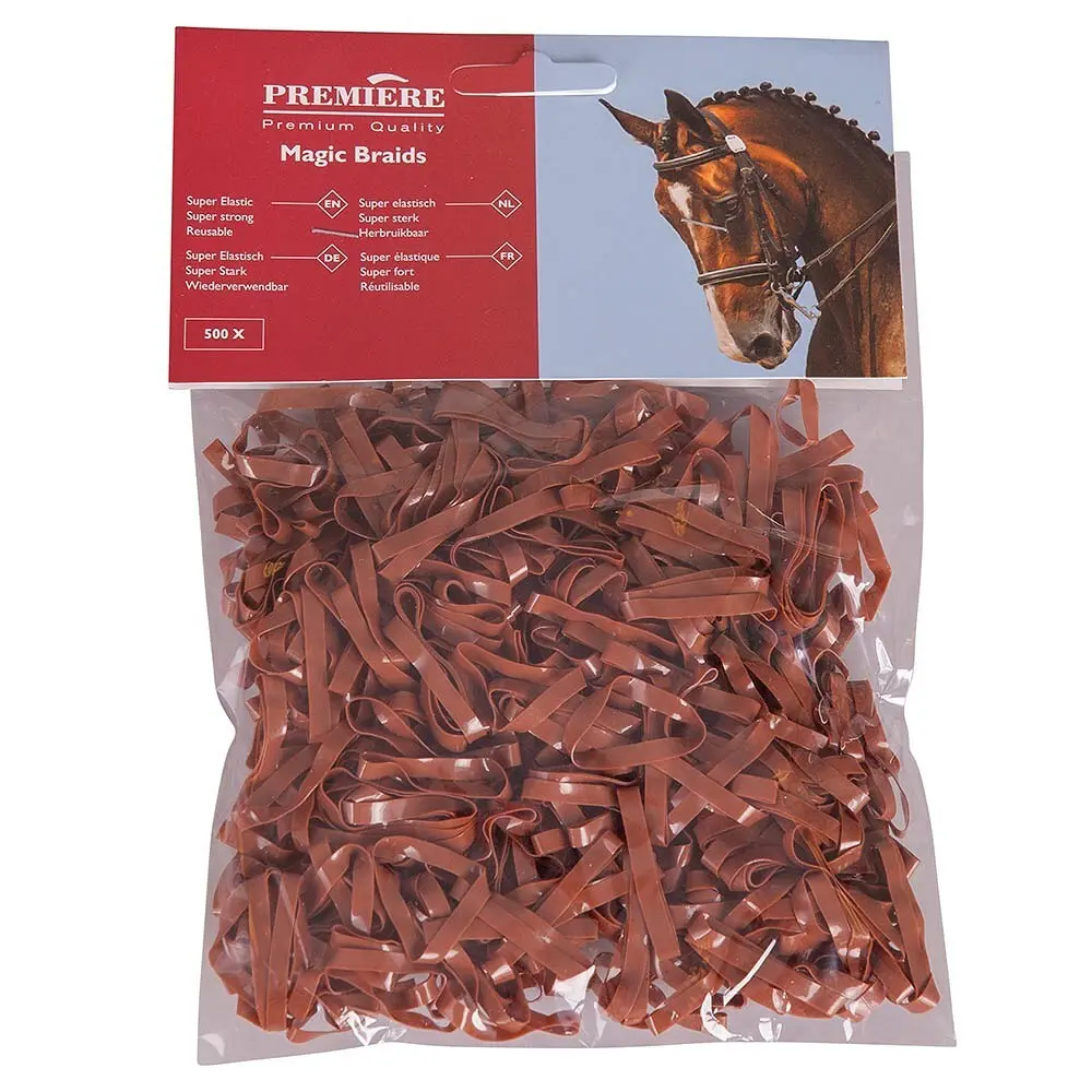 Premiere Marron Bag Of 500 Mane Elastics Magic