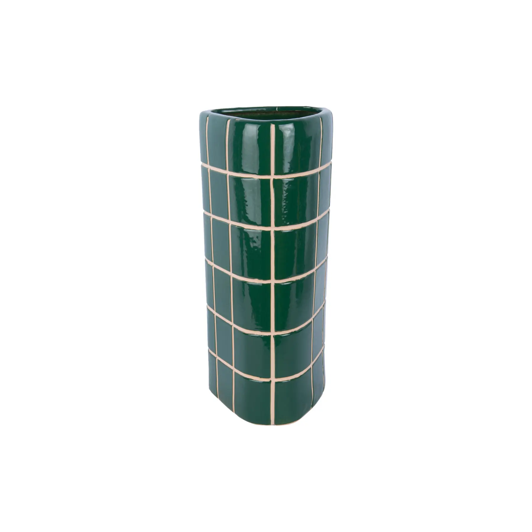 Present Time Vert Vase Retro Tiles Triangular Large