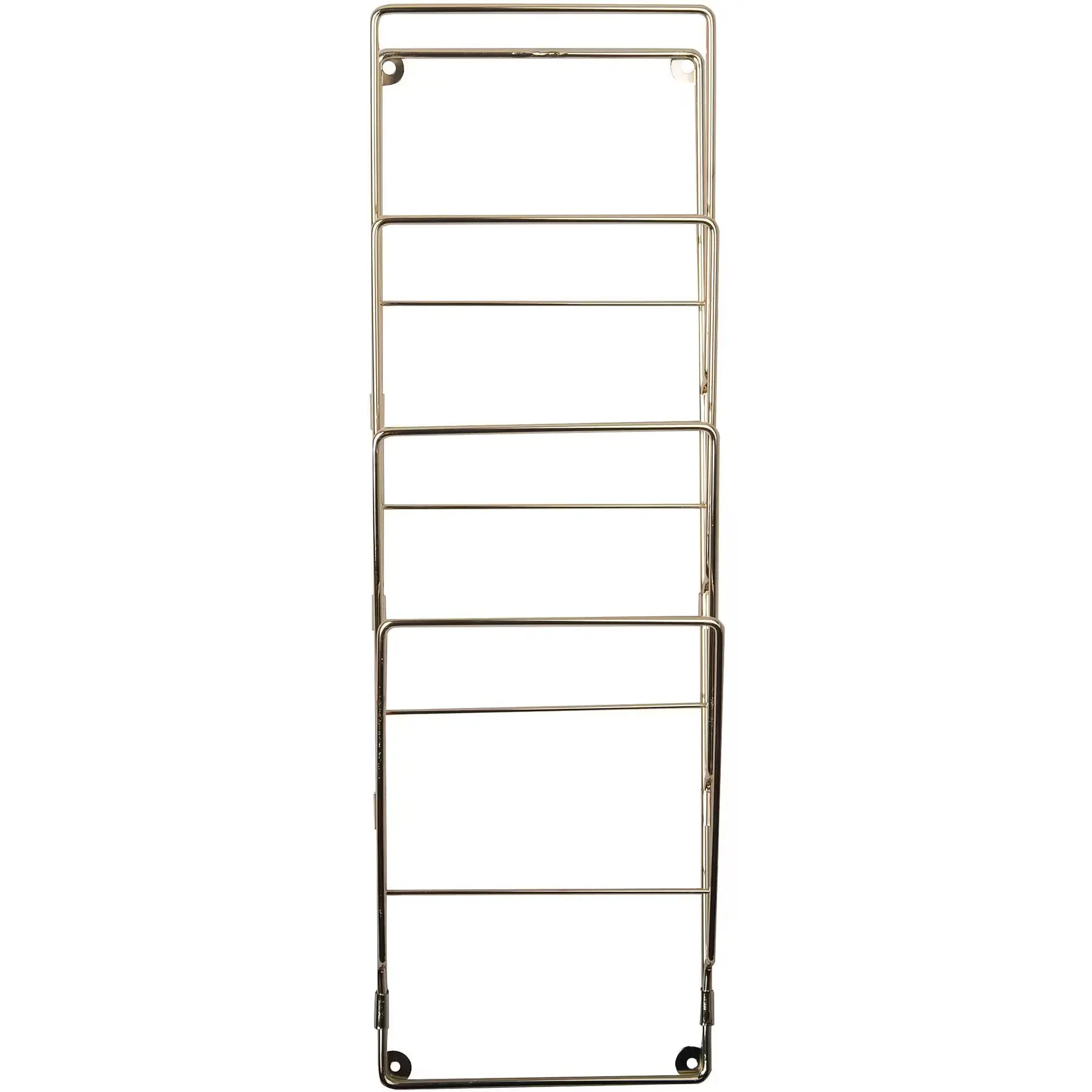 Present Time Doré Plated Steel Wire Magazine Rack