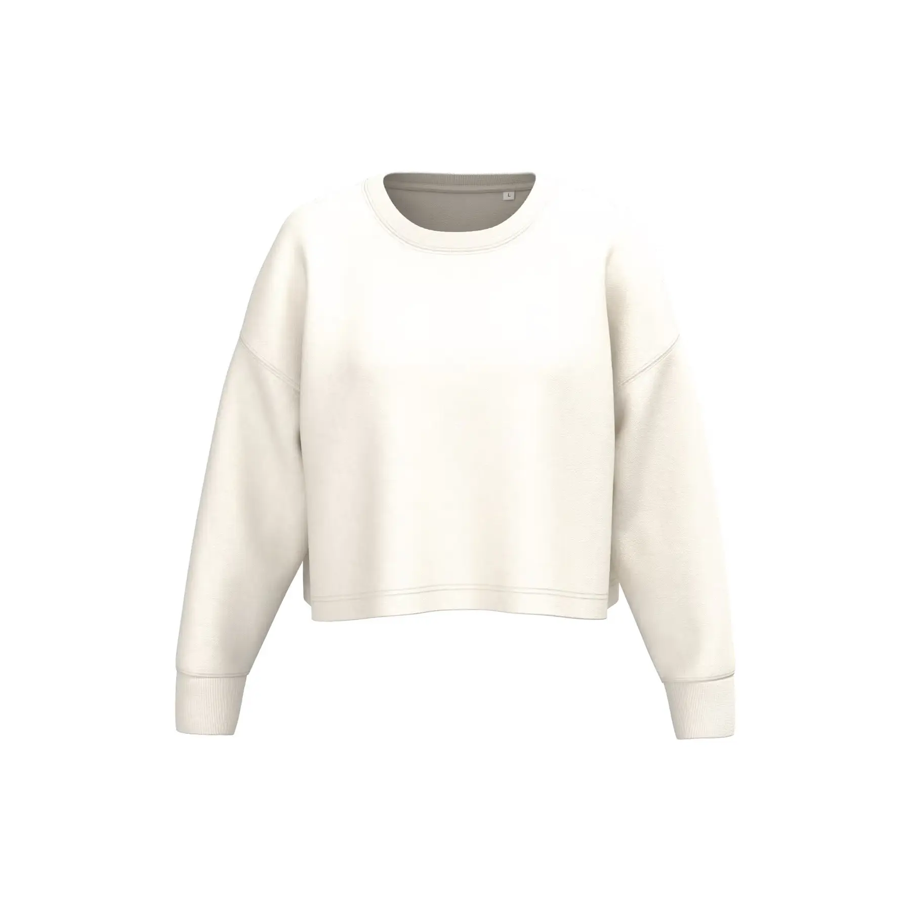 Proact Women's Blanc Round Neck Cropped Sweatshirt