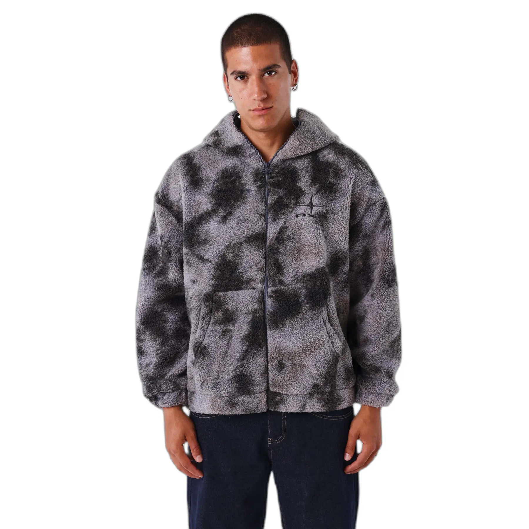 Pile con cappuccio e zip