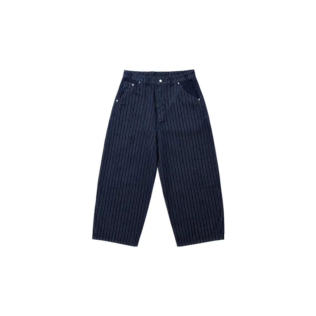Jeans a gamba larga con motivo a strisce
