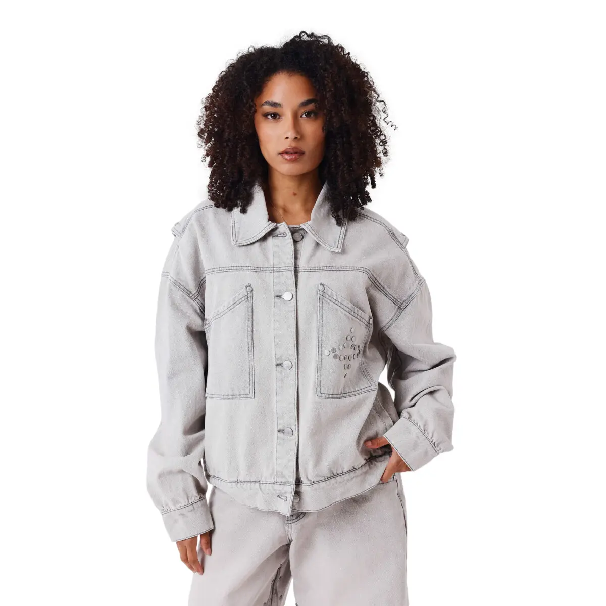 Jeansjacke Damen Project X Paris Edgy
