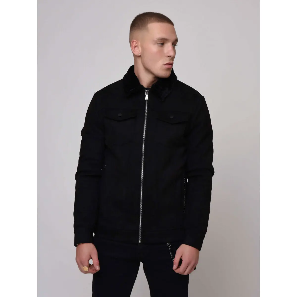 3701161781209 - Jacke mit Fliegerkragen in Pelzoptik Project X Paris