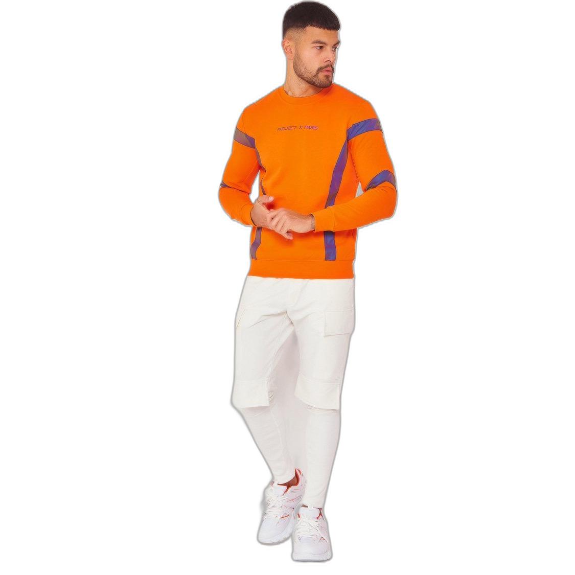 Felpa girocollo con inserto riflettente