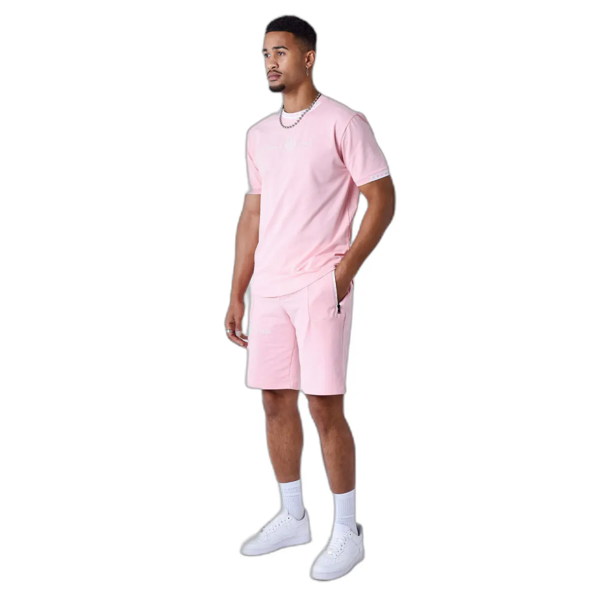 T-shirt con banda logo a contrasto