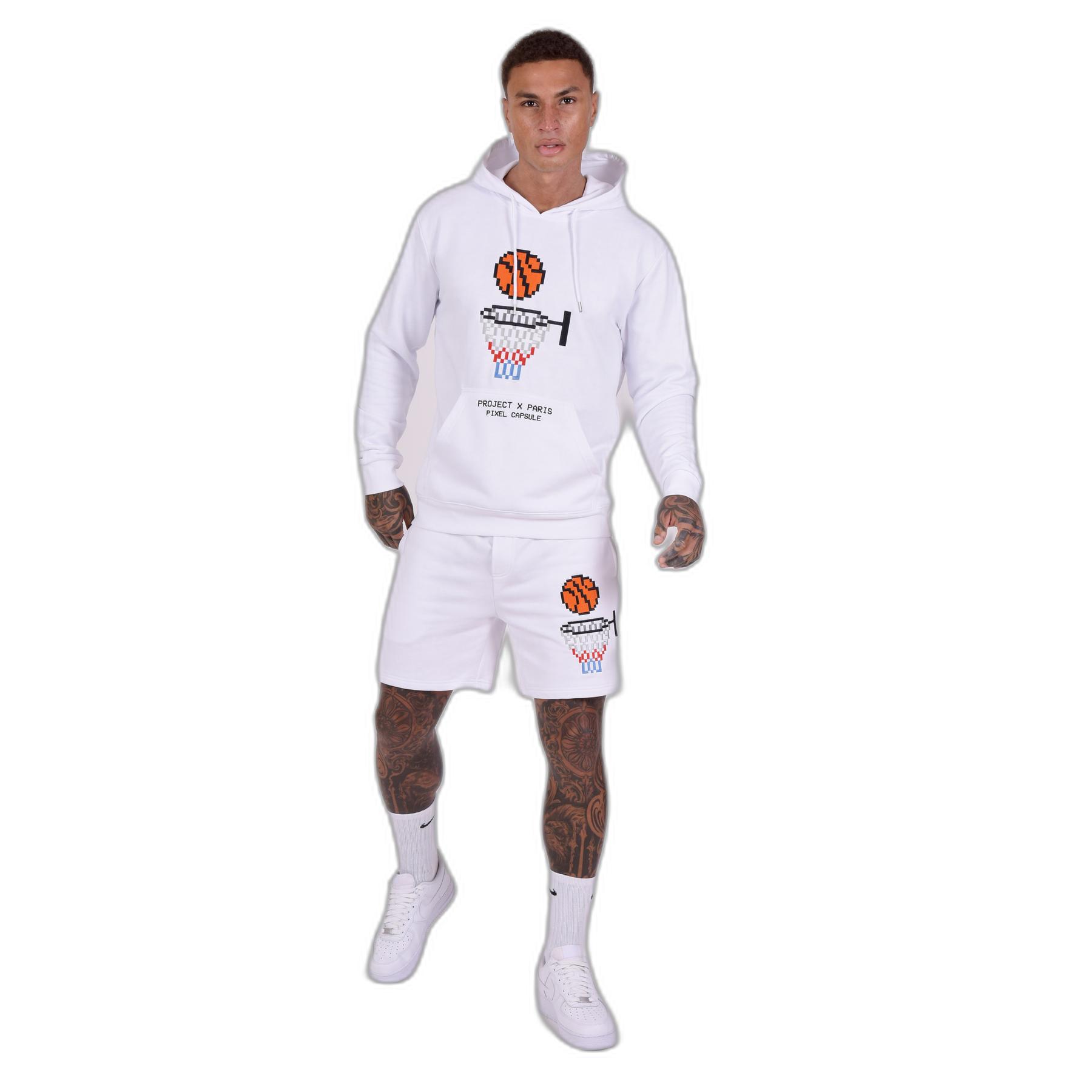 Felpa con cappuccio e ricamo