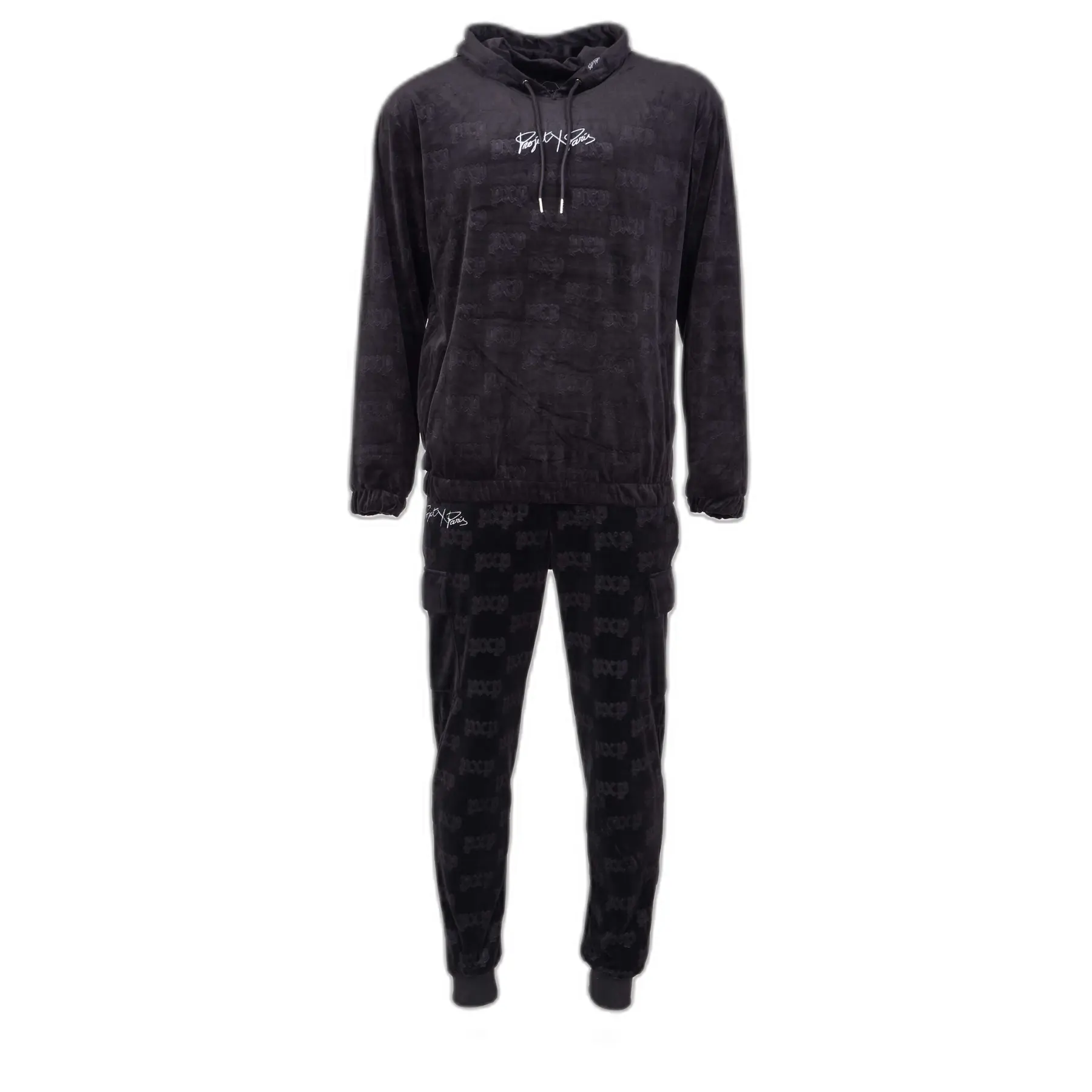 Felpa con cappuccio in velluto  Gaufré