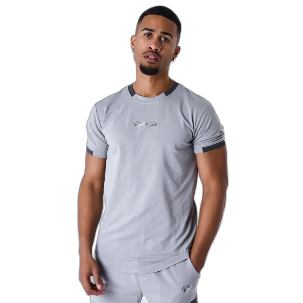 3665957177426 - T-Shirt mit kontrastierendem Logo-Streifen Project X Paris