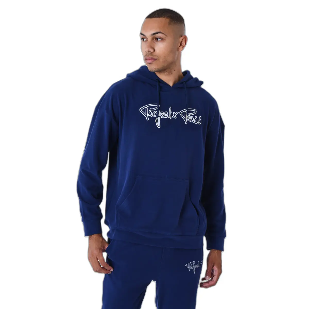 Felpa a girocollo con cappuccio con logo ricamato  Soft Contour