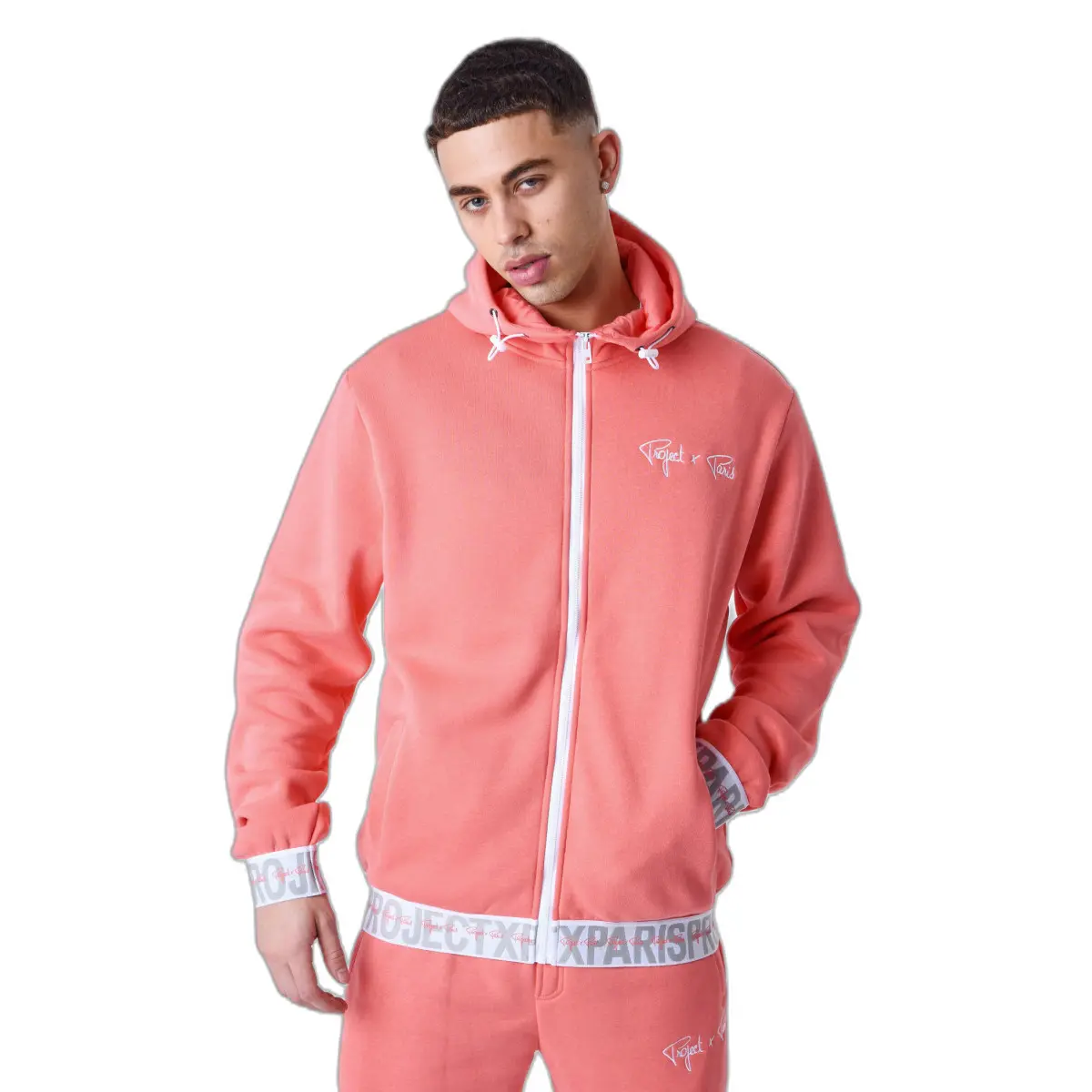 3665957187579 - Trainingsanzug mit Kapuze und Reißverschluss elastisches Logo-Band Project X Paris