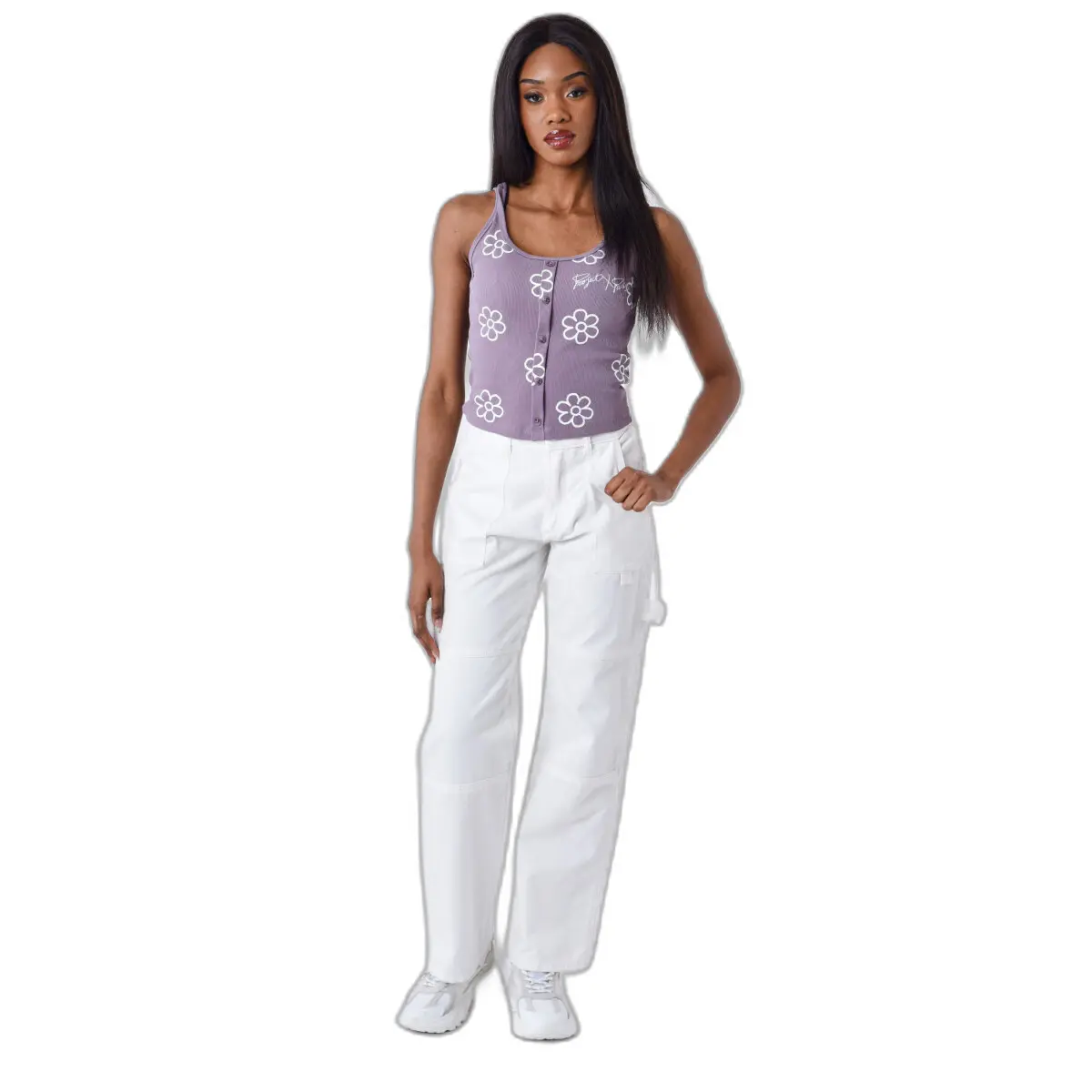 3665957205822 - Tanktop mit Blumenskizzen-Druck Damen Project X Paris