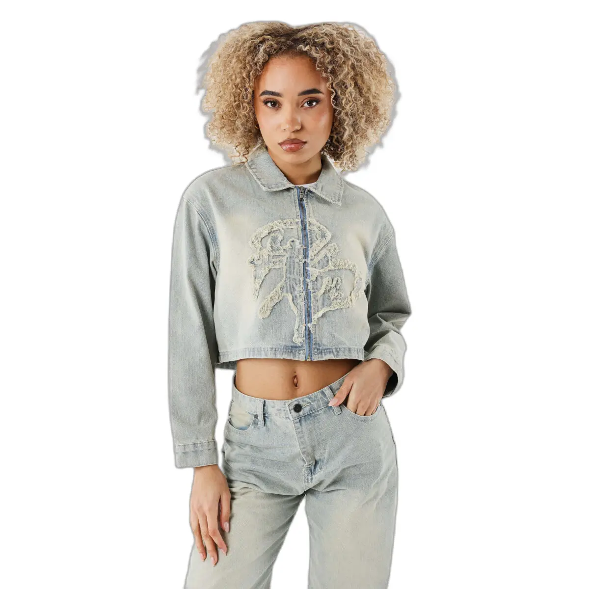 Giacca di jeans lavata donna