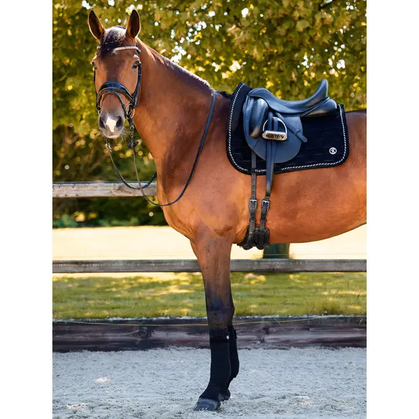 Ps Of Sweden Noir Velvet Dressage Saddle Pad For Horses Monogram