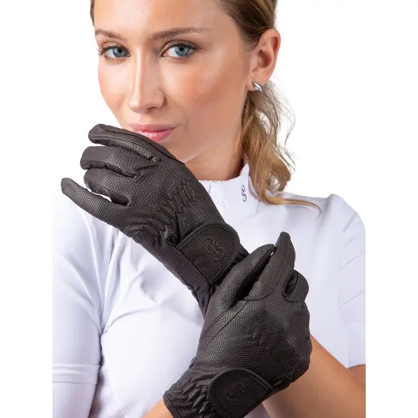 Ps Of Sweden Women's Marron Riding Gloves With Grip