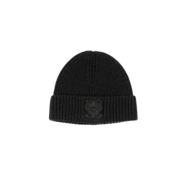 Ps Of Sweden Unisex Noir Bonnet Lou Felt Monogram