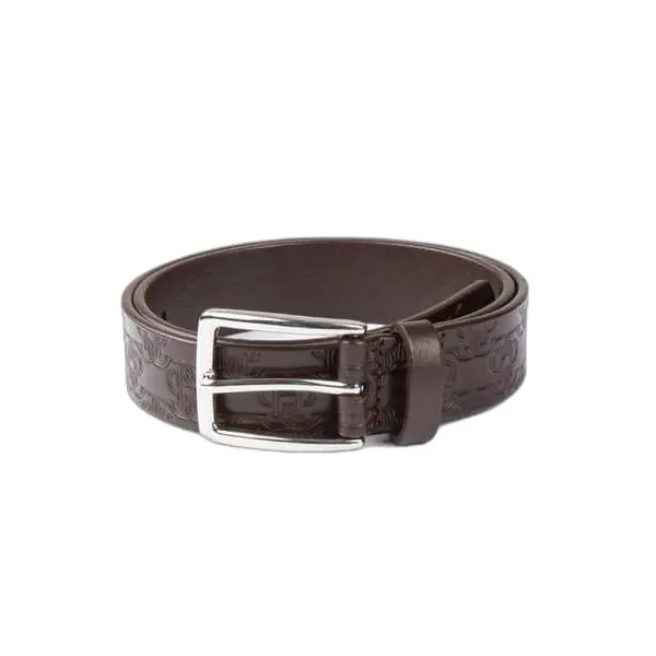 Ps Of Sweden Women's Marron Leather Belt Monogram