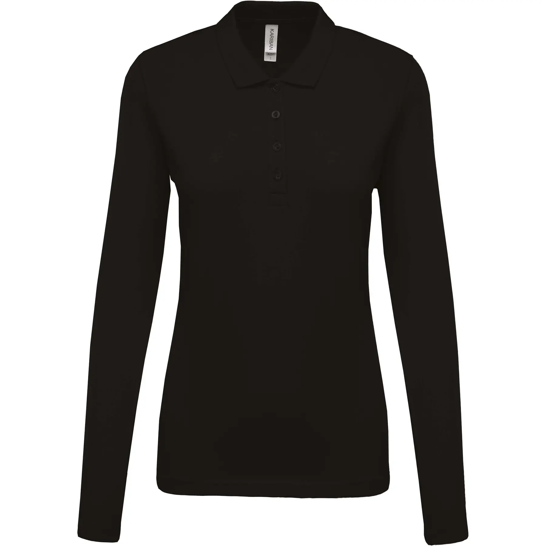 Damen Poloshirt Mit Langen Ärmeln Kariban Piqué