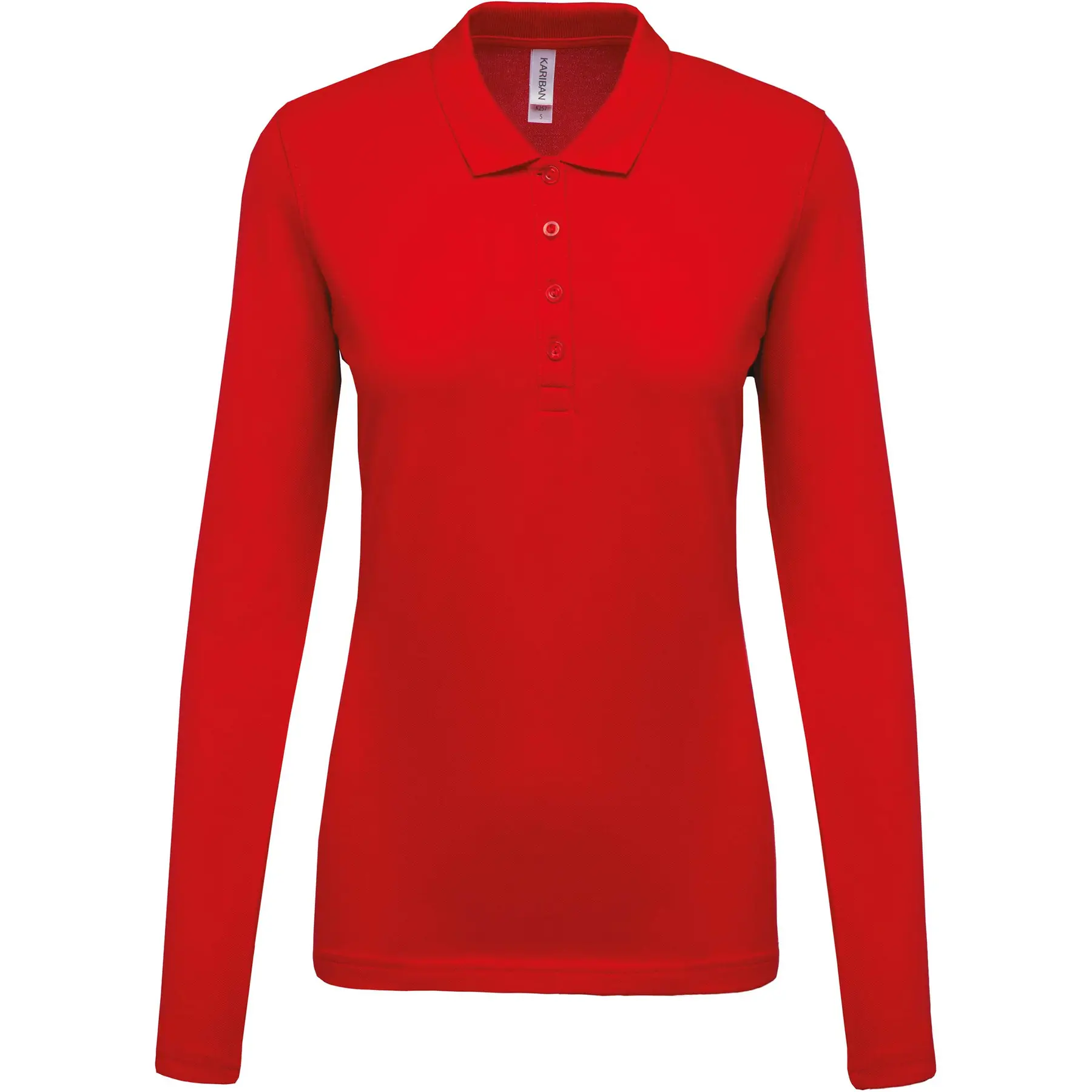 Damen Poloshirt Mit Langen Ärmeln Kariban Piqué