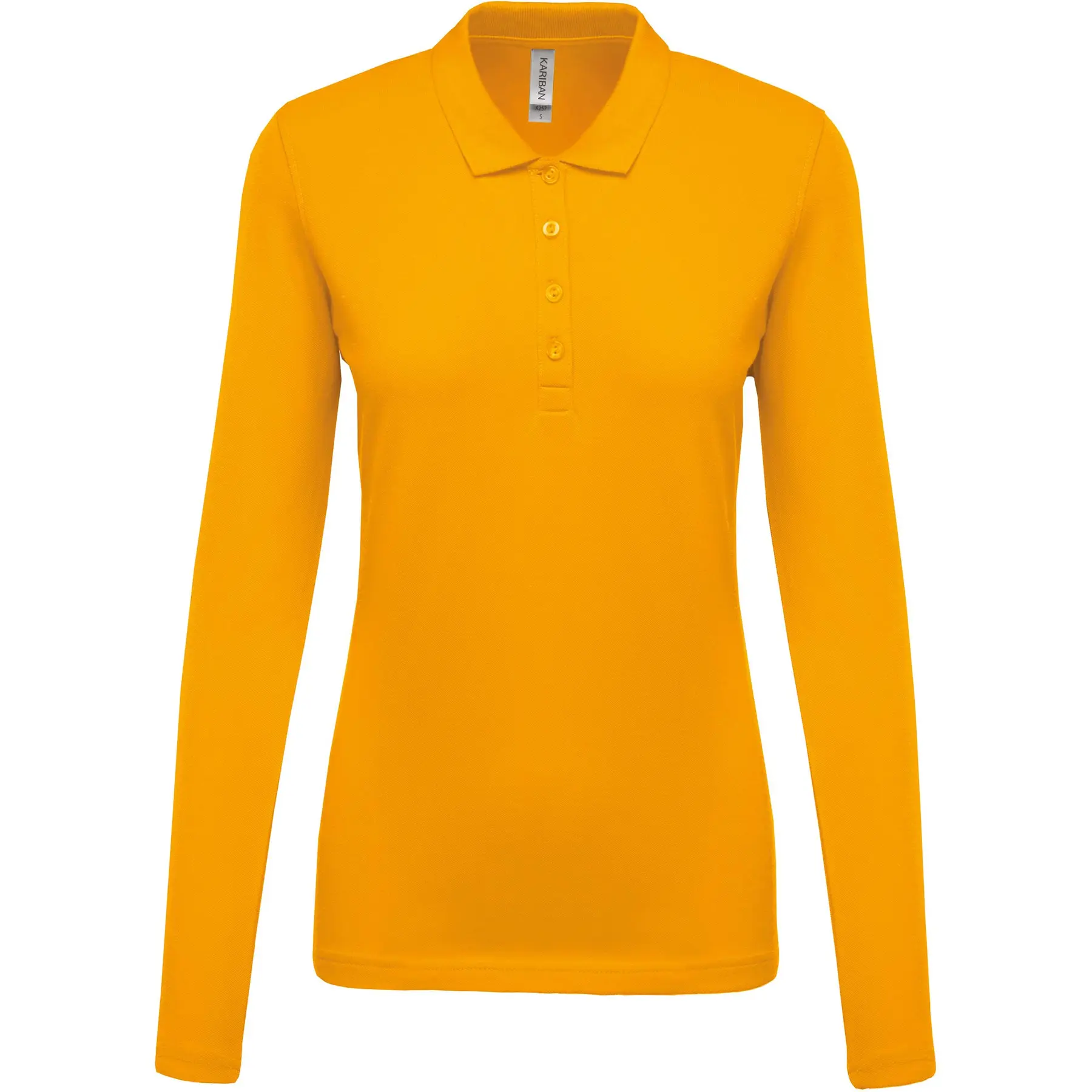 Damen Poloshirt Mit Langen Ärmeln Kariban Piqué