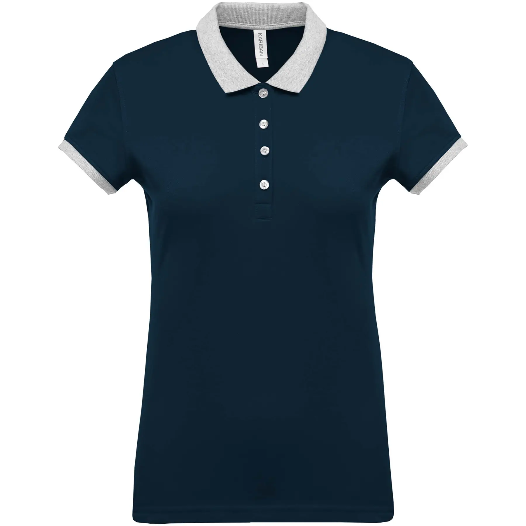Polo-Shirt Damen Kariban mélange bicolore