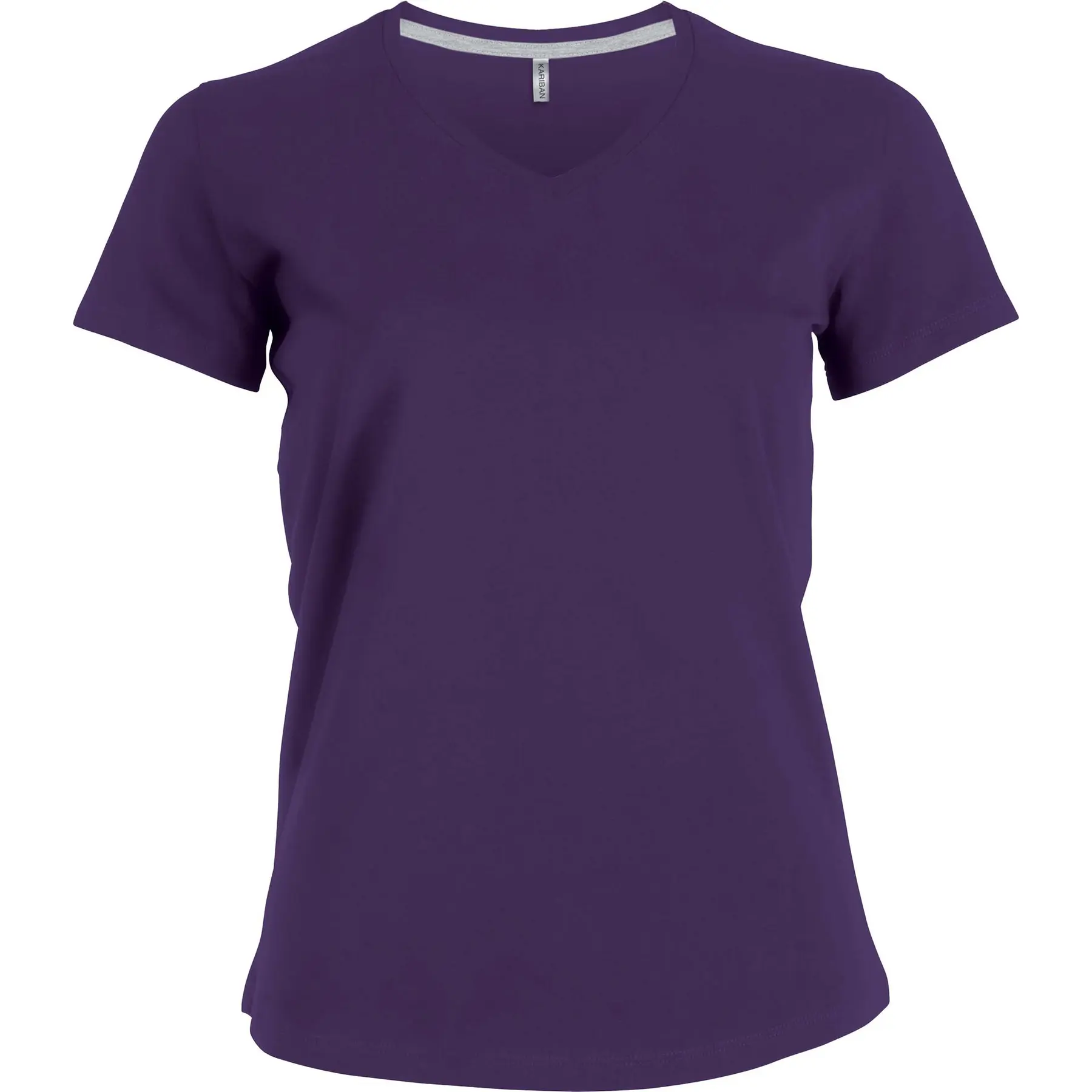 Damen T-Shirt Tailliert Kariban Col V