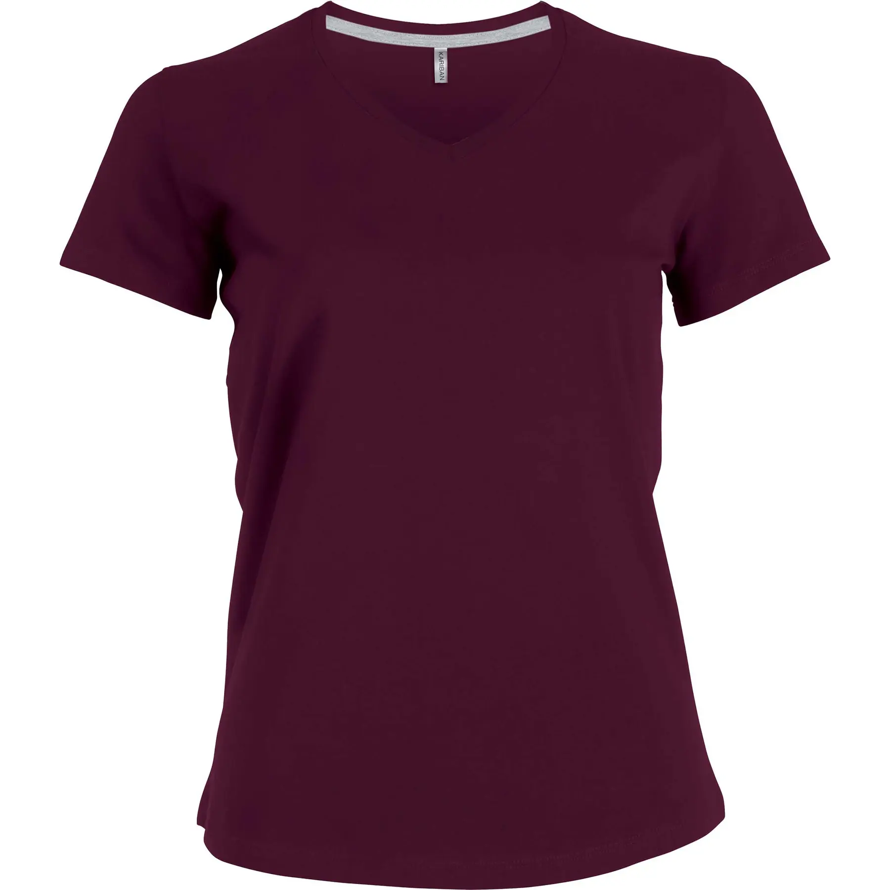 Damen T-Shirt Tailliert Kariban Col V