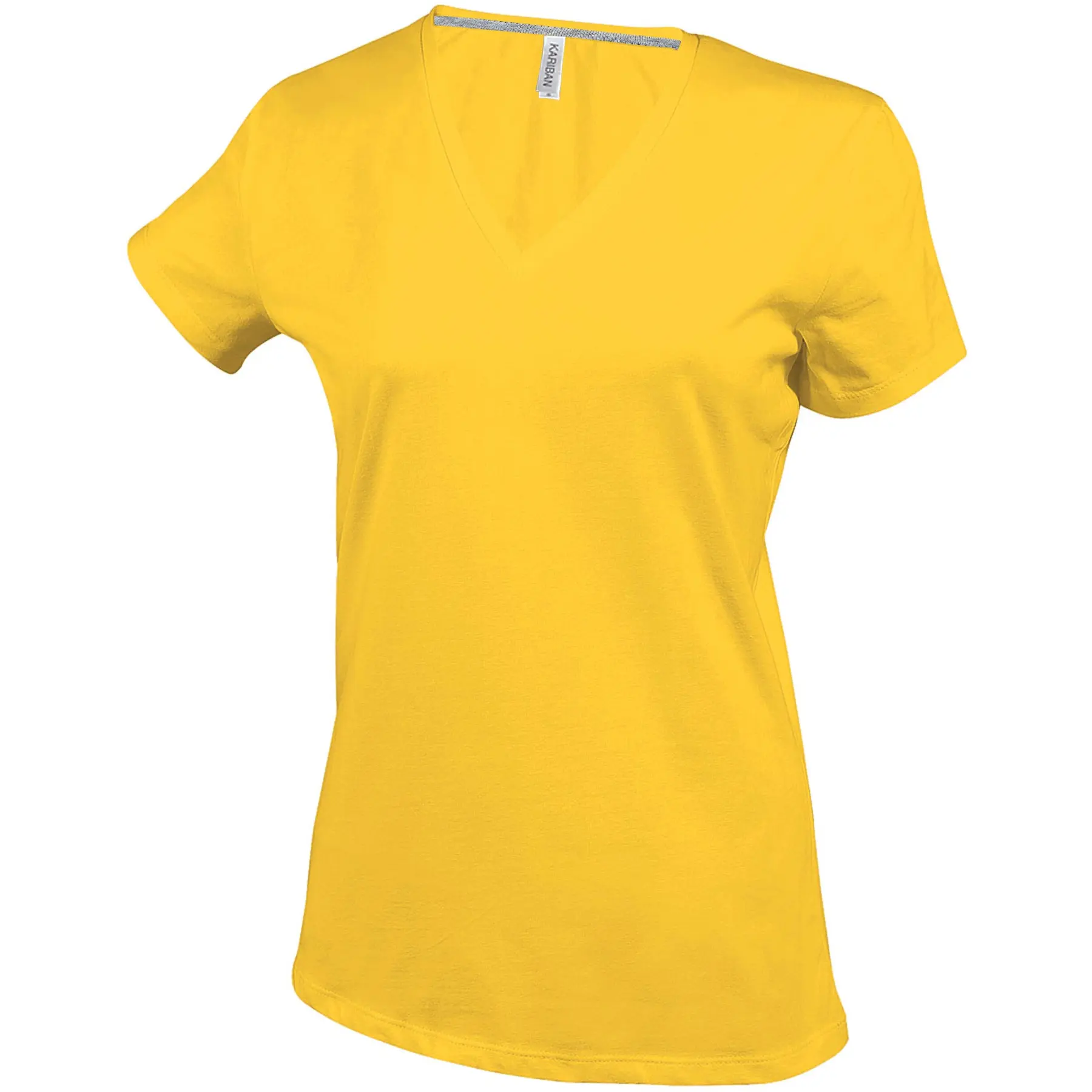 Schmal geschnittenes Damen-T-Shirt Kariban V-Ausschnitt