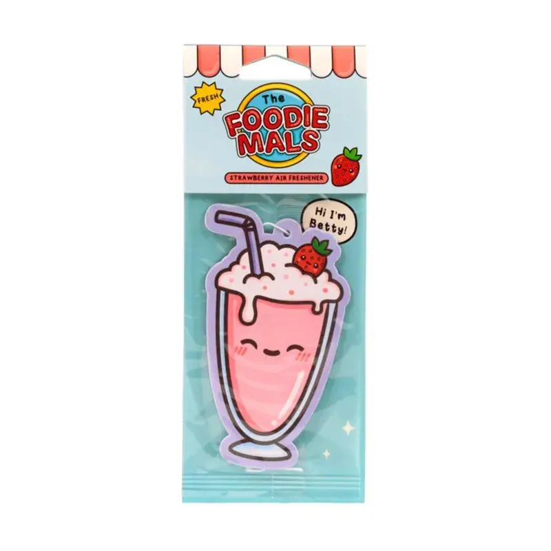 Puckator Unisex Kids Rose Hanging Air Freshener Strawberry Foodiemals Betty Le Milkshake