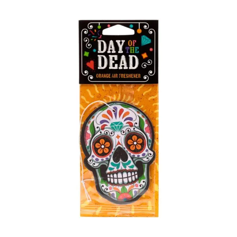 Puckator Unisex Kids Blanc Hanging Air Freshener Orange Day Of The Dead Jour Des Morts