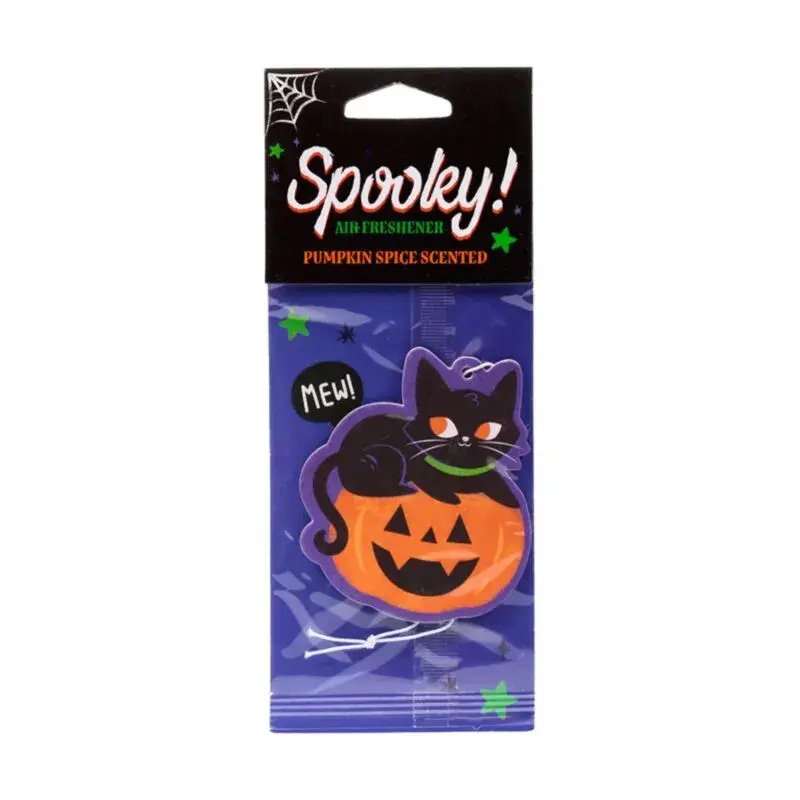 Puckator Unisex Kids Orange Spiced Pumpkin Hanging Air Freshener Chat Effrayant & Citrouille