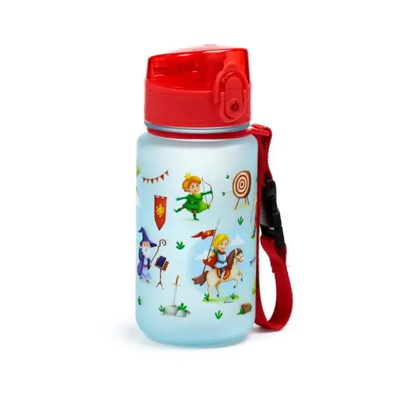 Robuste Plastikflasche Mit Druckknopfdeckel Knights & Dragons Chevaliers & Dragons Puckator
