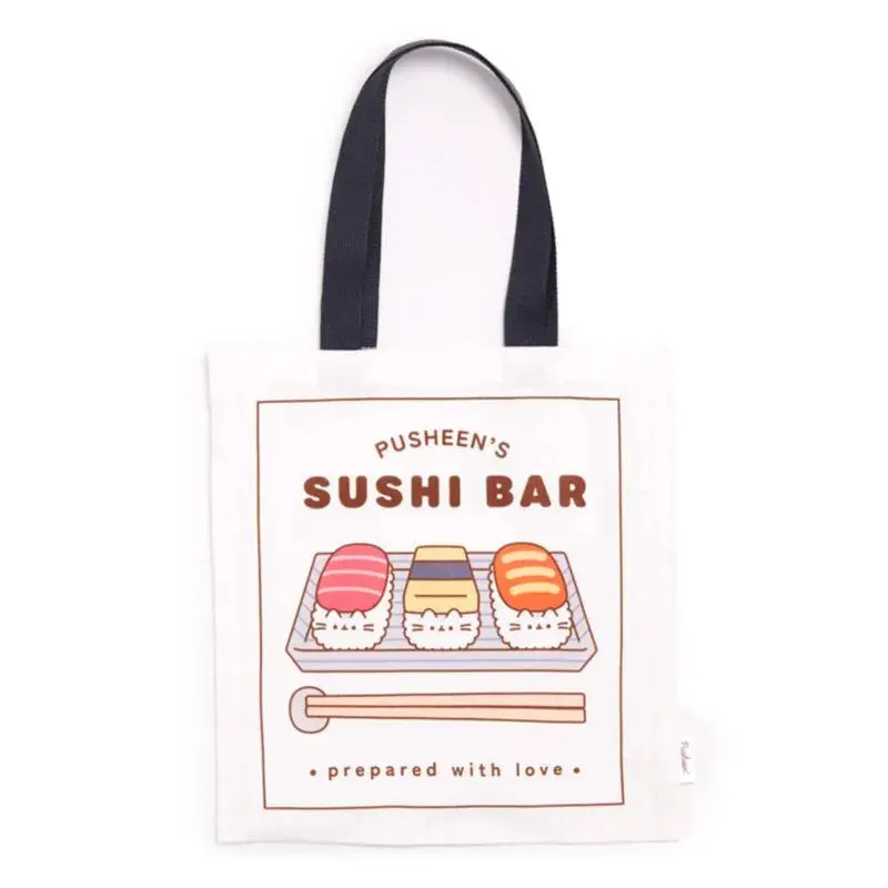 Puckator Unisex Blanc Shopping Bag Pusheen Le Chat Sushi Bar
