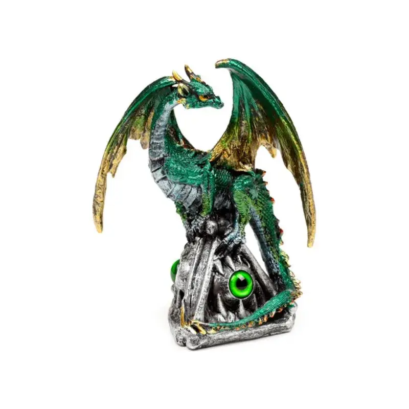 Puckator Vert Emerald Dragon On Eye Decorative Figurine Dark Legends