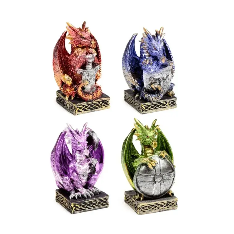 Puckator Multicolore Dragons Elemental Guardians Decorative Figurine Dark Legends