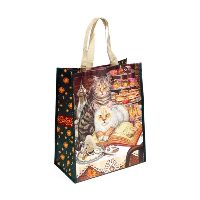Puckator Unisex Multicolore Tea Room Cat Tote Bag Lisa Parker