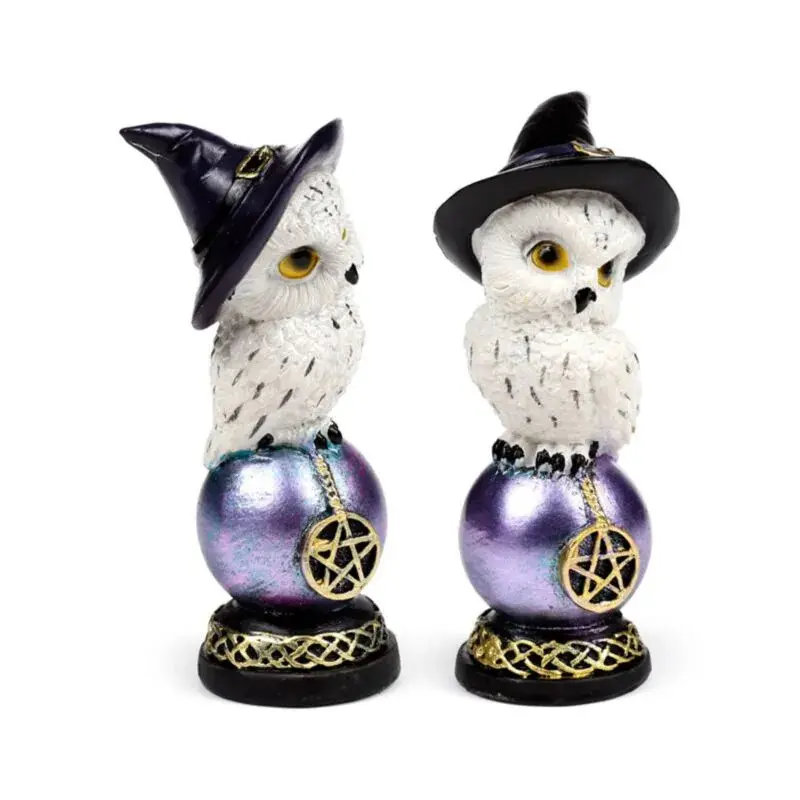 Puckator Blanc Magical Owl Figurine On Iridescent Orb