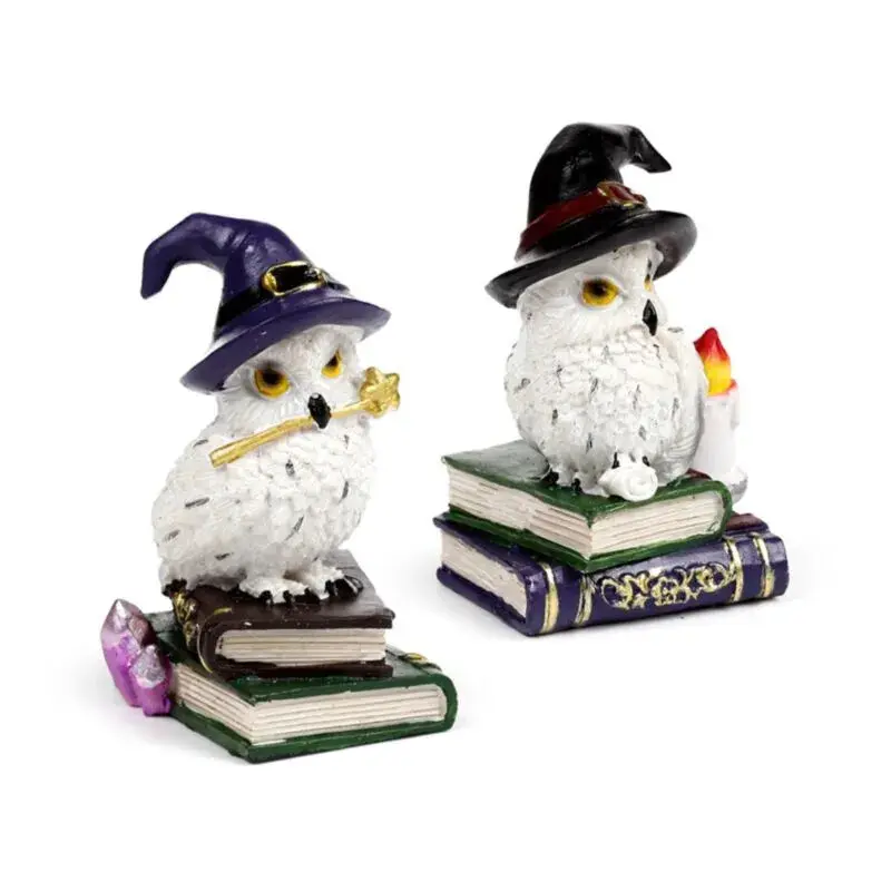 Puckator Blanc Magical Owl Figurine On Spellbook