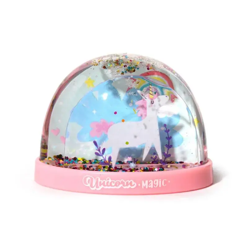 Puckator Rose Unicorn Snow Globe Decoration Unicorn Magic